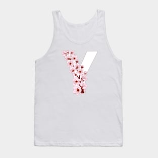 Colorful capital letter Y patterned with sakura twig Tank Top